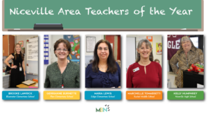 A graphic showing the five teachers of the year for Niceville's five area schools.