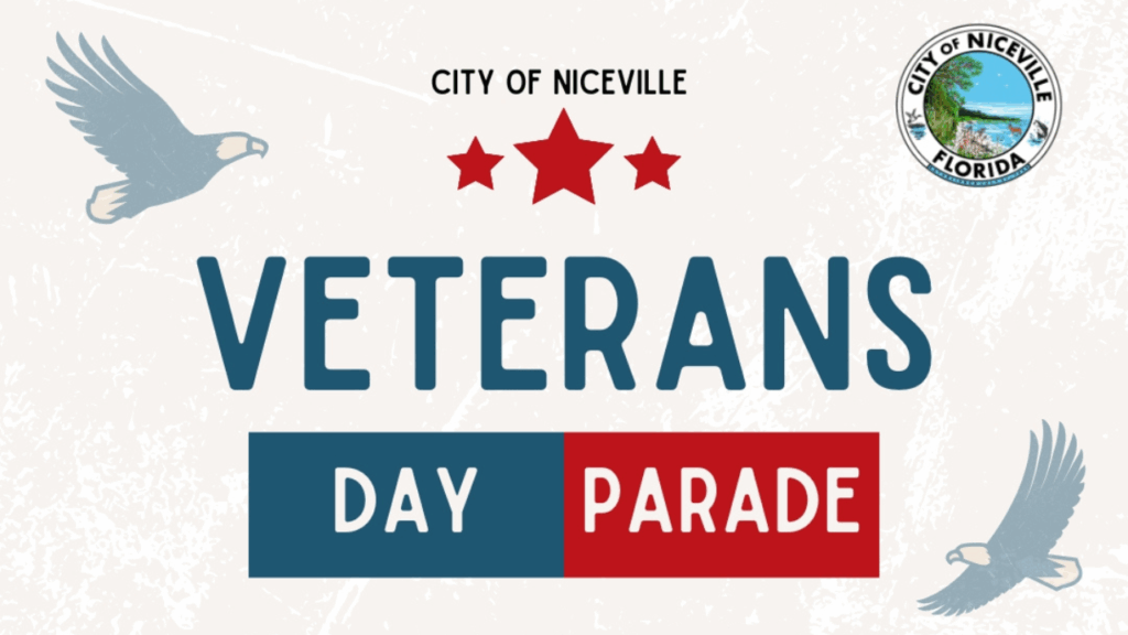 Niceville will hold its annual Veterans Day Parade on November 15, 2025, with registration open for participants and nominations for a Grand Marshal.