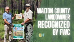 Michael Jenkins of Walton County received recognition from FWC for transforming his private land into a wildlife conservation site supporting native species and ecosystems.