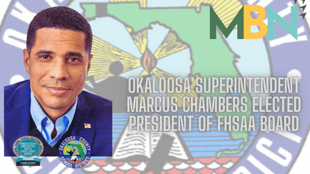 Okaloosa County Superintendent Marcus Chambers has been elected president of the Florida High School Athletic Association Board of Directors following a vote during the board’s September 23 meeting in Gainesville.