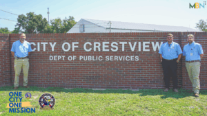 Three longtime Crestview Public Works employees — Kyle Lusk, Nick McLeod, and Brandon Bolton — earned the Certified Public Works Professional–Management designation from the American Public Works Association, recognizing their management expertise and years of service to the city.