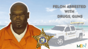 A convicted felon, Bobby Womack, was arrested in DeFuniak Springs after deputies discovered trafficking amounts of meth, cocaine, fentanyl, and a stolen firearm during a narcotics investigation.