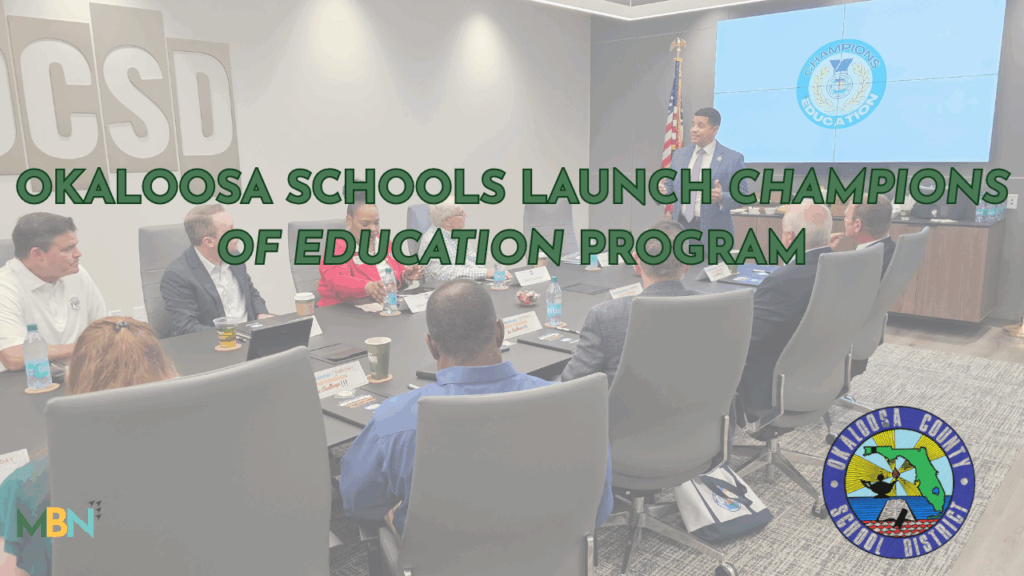 The Okaloosa County School District launched its new Champions of Education initiative on September 29, 2025, bringing community members into schools to learn about district operations, academics, and innovations. The first session included presentations on curriculum and budget, a visit to Edge Elementary, and demonstrations of classroom technology.