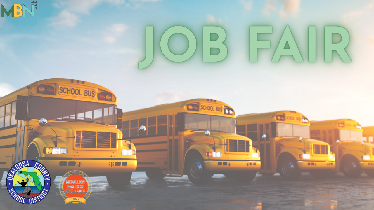 The Okaloosa County School District will hold a Bus Driver Job Fair on November 15 at Crestview High School to recruit new drivers, offer on-site application help, and provide information about paid CDL training and hiring bonuses.