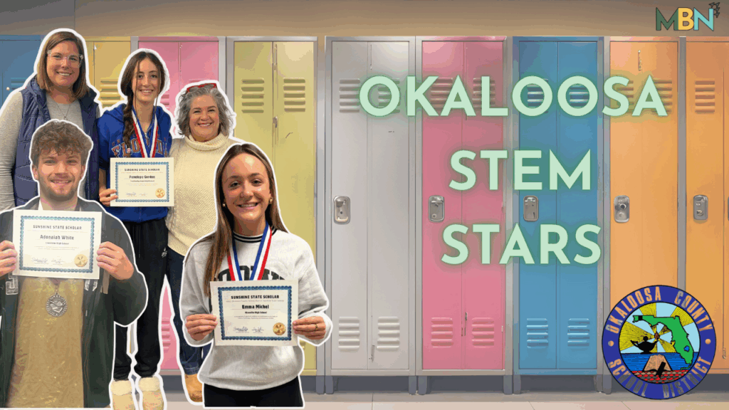 The Okaloosa County School District has named Penelope Gordon and Emma Michel as its 2025 Sunshine State Scholars, with Adonaiah White named as the alternate. The program recognizes top 11th-grade STEM students statewide and offers opportunities to connect with colleges and employers in Orlando.