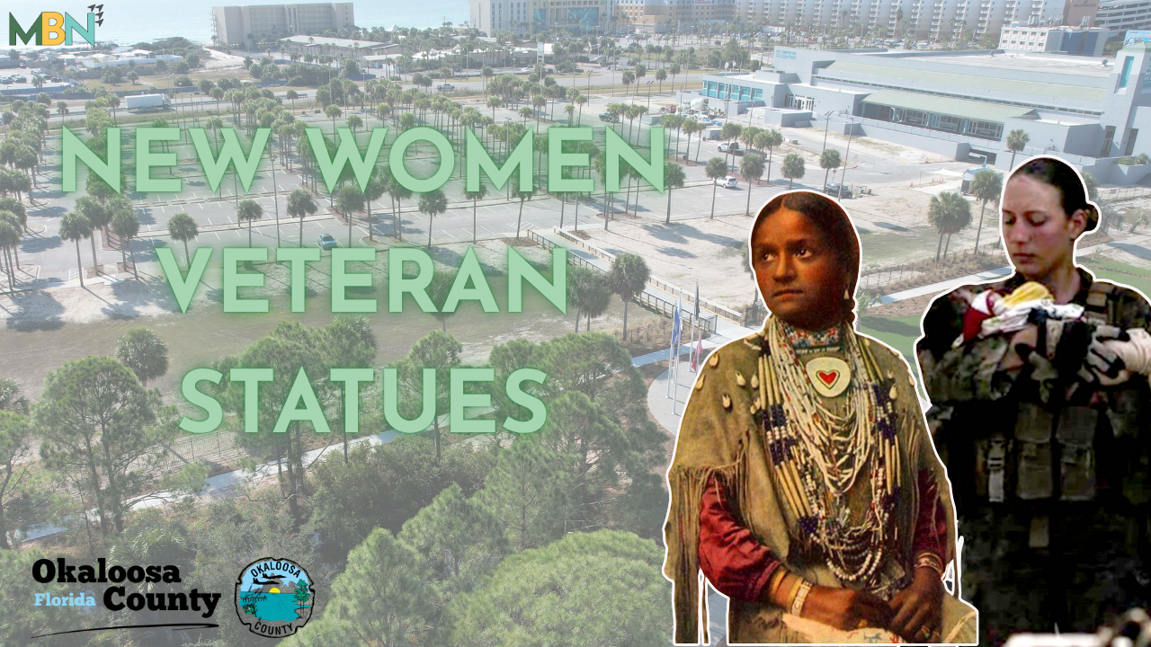 Okaloosa County will honor Veterans Day with a ceremony at the Destin-Fort Walton Beach Convention Center, featuring the unveiling of two new statues representing women veterans — Sgt. Nicole L. Gee and an Iroquois Warrior Woman from the War of 1812, which will later be added to the Women Veterans Monuments at Veterans Park on Okaloosa Island.