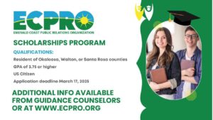 The Emerald Coast Public Relations Foundation is offering multiple $1,000 scholarships to local seniors pursuing careers in PR, communication, marketing, or journalism, with applications due March 16, 2026.