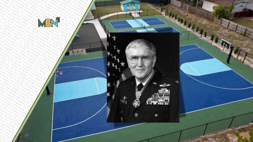 A once-worn neighborhood park now stands renewed — honoring a Medal of Honor hero while giving Mary Esther families a place to gather, play, and connect.