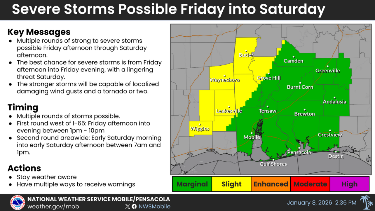 Severe weather possible across Northwest Florida this weekend - Mid Bay News