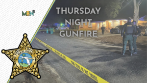 Gunfire erupted in two Okaloosa County neighborhoods Thursday night — leaving one man wounded and investigators tracking a stolen suspect vehicle.