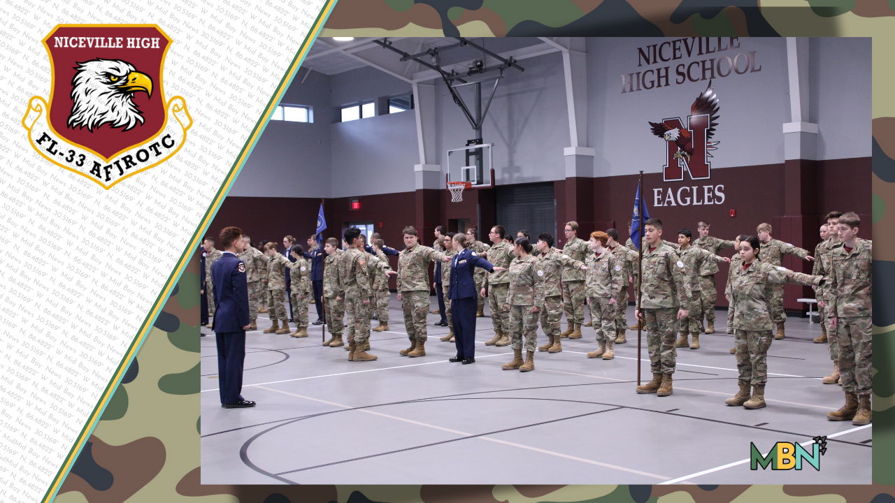 Niceville High School’s AFJROTC unit earned a perfect inspection score, becoming the first unit evaluated this year to achieve the rare distinction.