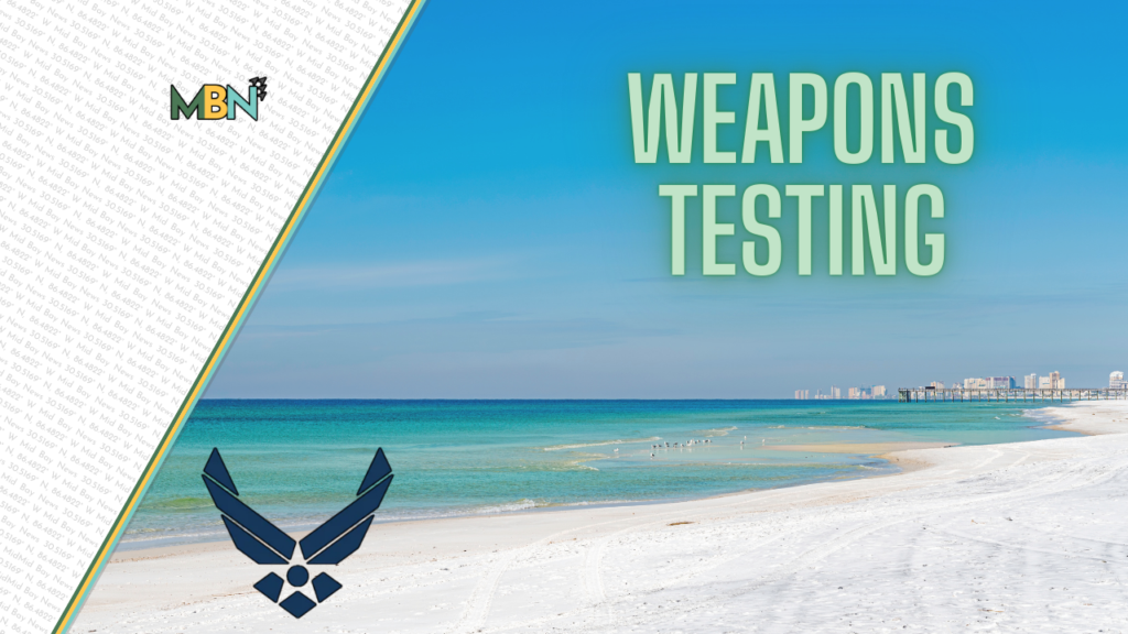 Boaters near Destin may hear military testing offshore this week as Eglin Air Force Base conducts munitions tests and warns vessels to stay clear of a large Gulf hazard area.