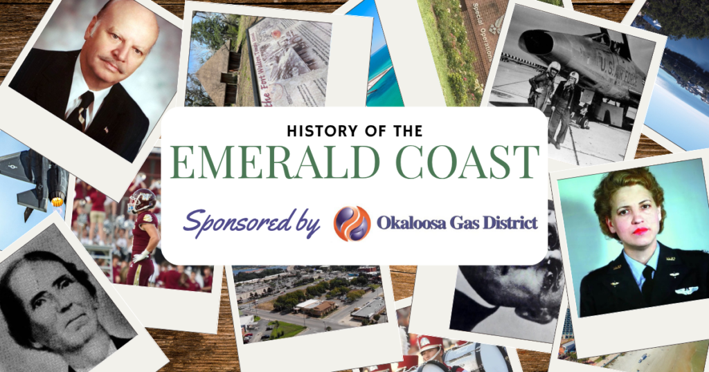 A thumbnail image that has several historical and present day images of people from the Emerald Coast and the geographic features of the coast itself.