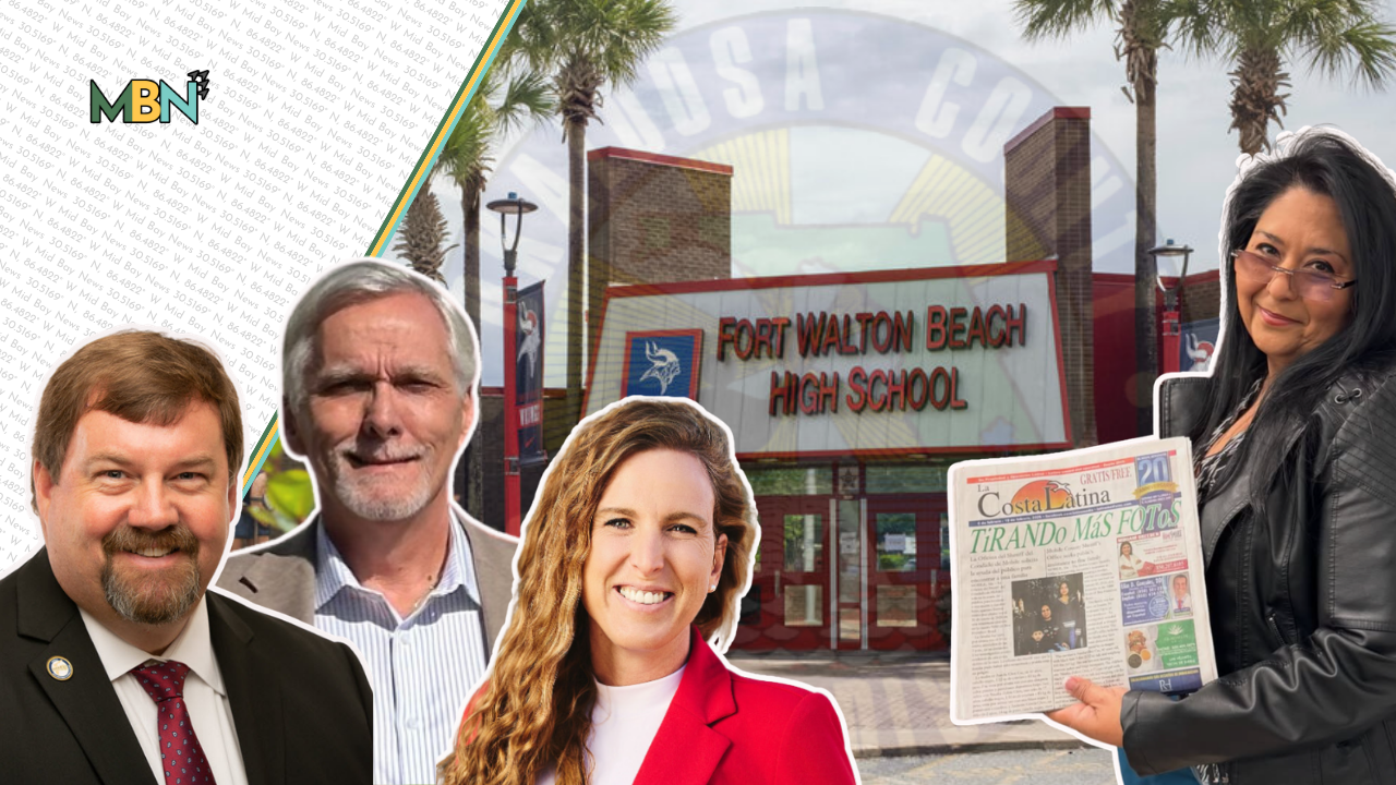 A guest speaker at a Fort Walton Beach High School club meeting has sparked political fireworks in the Okaloosa School Board race.