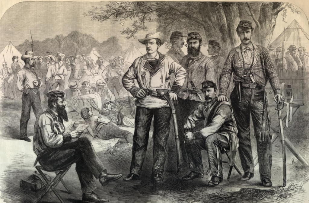 an engraving of the men of the 6th New York Regiment.