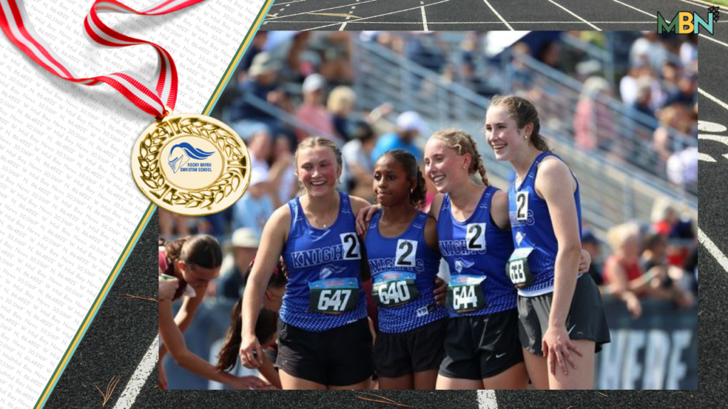 RBCS girls 4x800m relay team captures first state title in school history with a 9:28.81 performance at UNF’s FHSAA 1A championship meet.