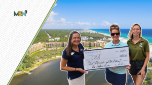 Vacation bookings at two 30A resorts generated a $2,002 donation to support conservation efforts for Big Redfish Lake through the Choctawhatchee Basin Alliance.