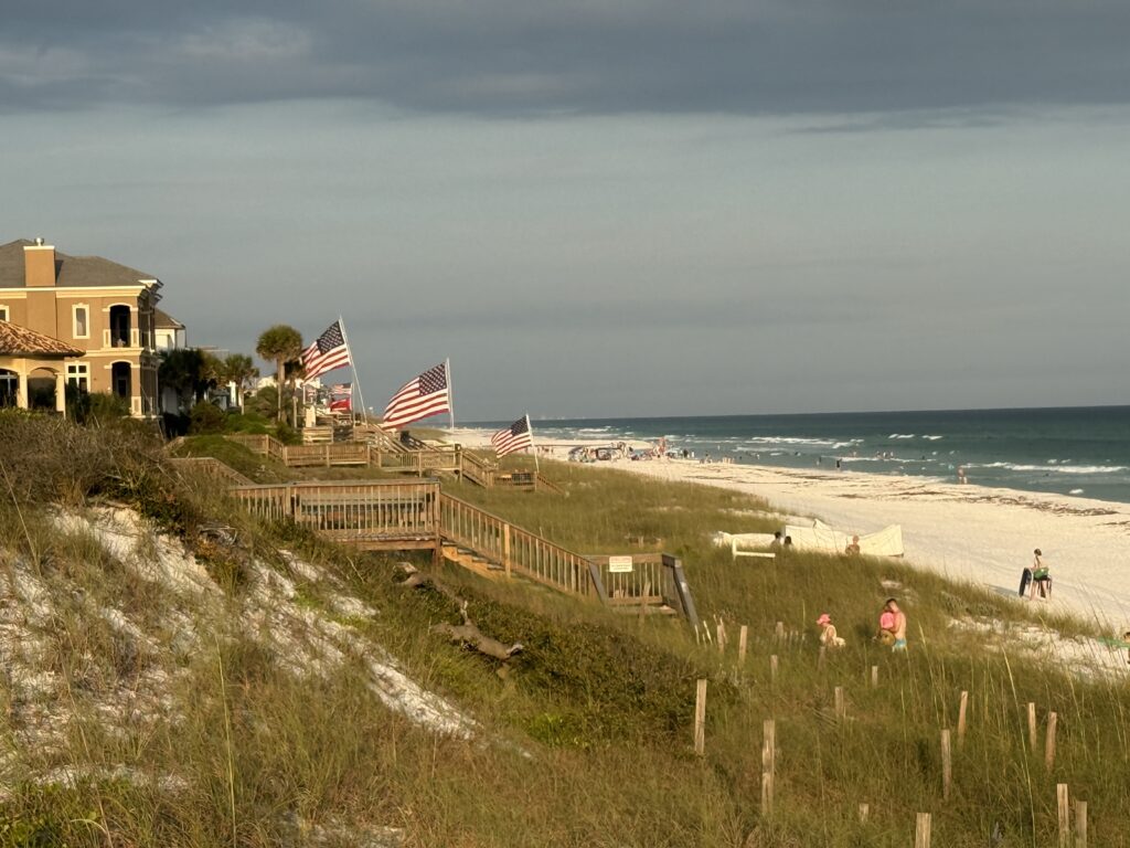 Stars and Stripes on 30A Today.  Spooky Lane Beach Access