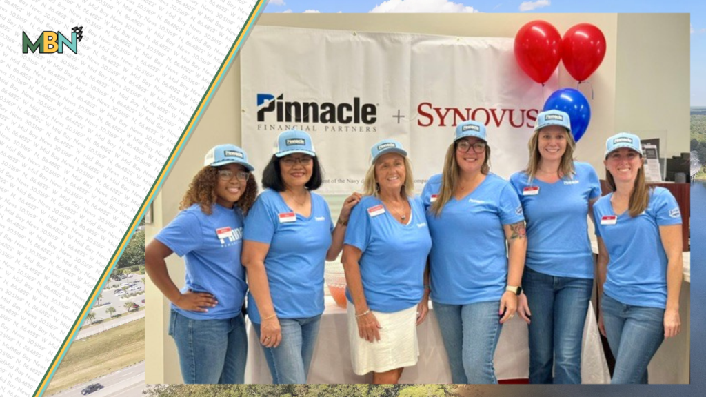 Pinnacle Financial Partners' merger celebration bus tour stopped in Niceville as the company continues integrating former Synovus employees ahead of a unified brand launch in 2027.