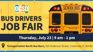 Okaloosa County School District is inviting residents to explore a career behind the wheel at its upcoming bus driver job fair.
