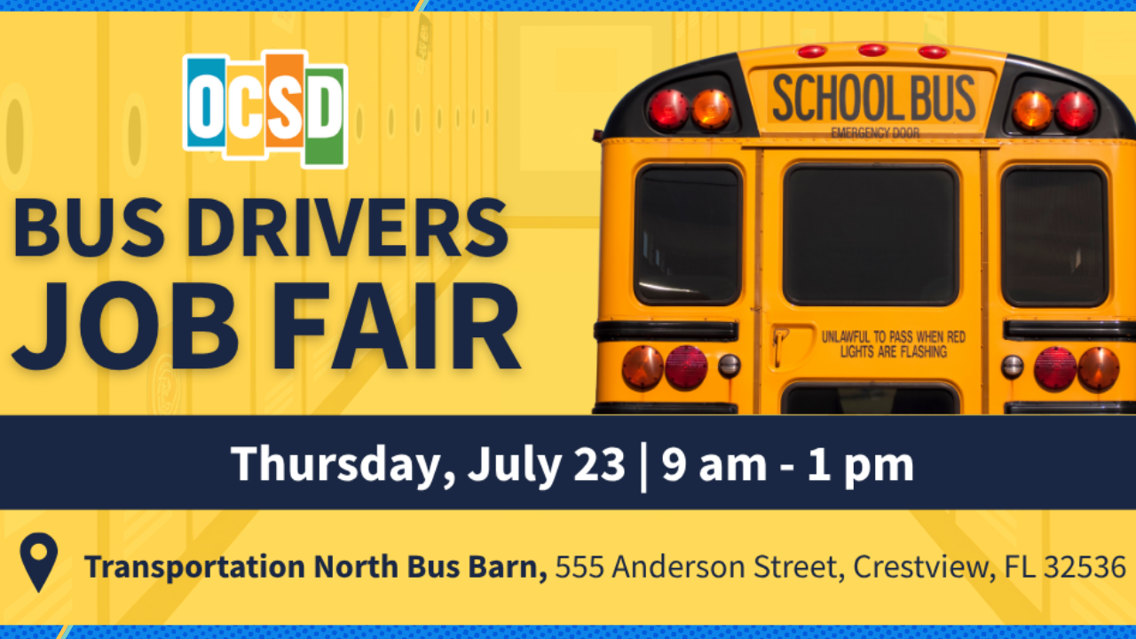 Okaloosa County School District is inviting residents to explore a career behind the wheel at its upcoming bus driver job fair.