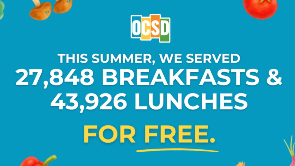 OCSD served more than 71,000 nutritious meals to students this summer, helping ensure children had access to food while school was out.