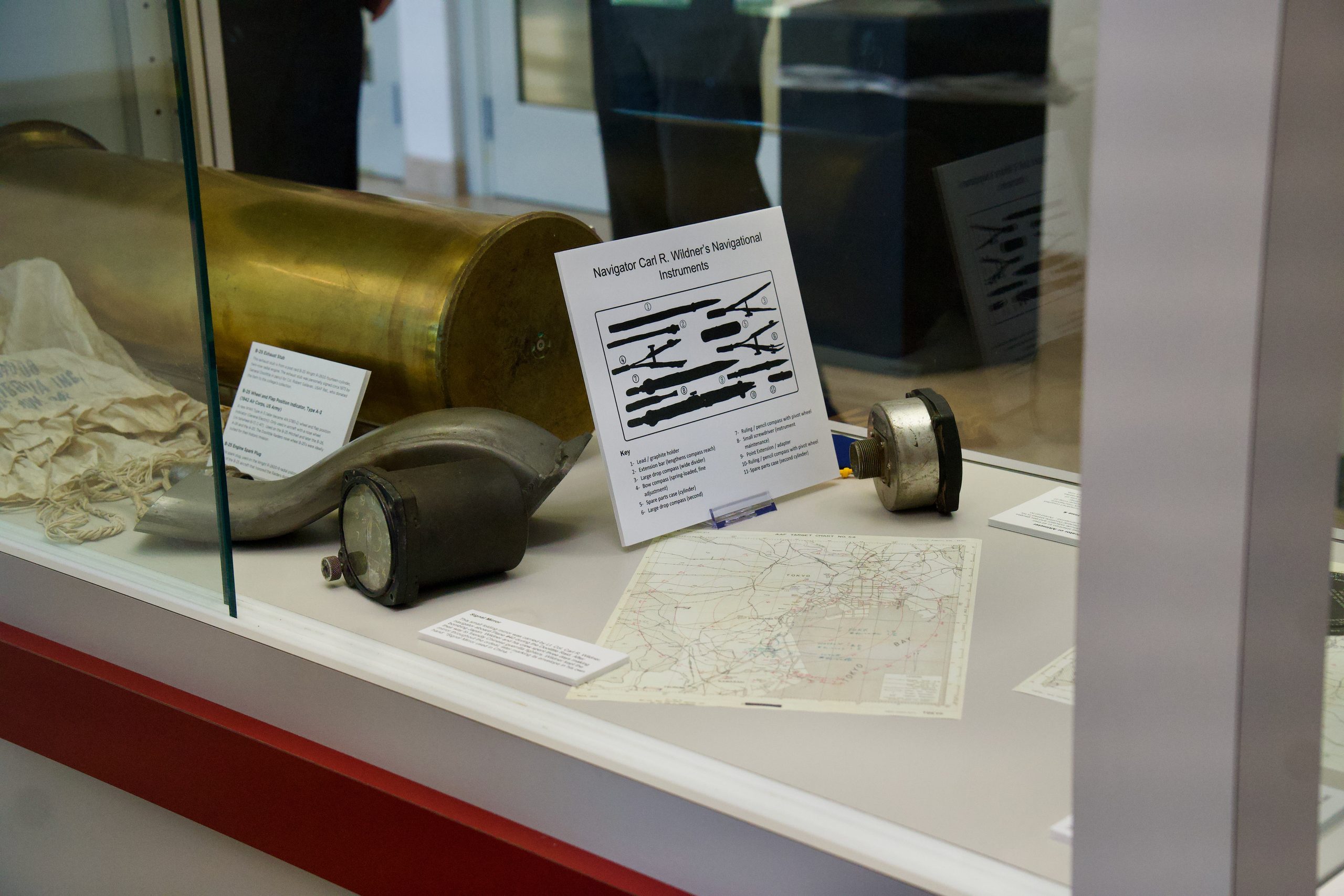 a museum case at the Raider Museum at Raider Arena of Northwest Florida State College in Niceville